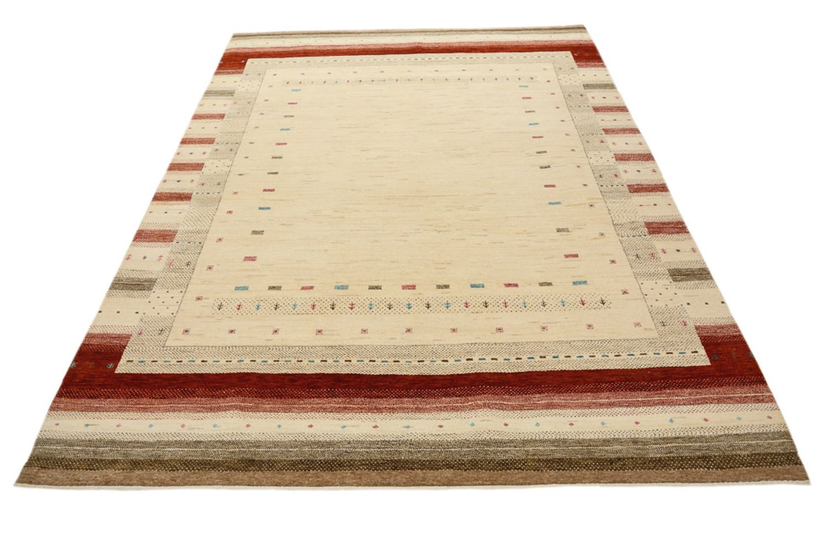 Gabbeh-tæppe - Loribaft Indus - 243 x 171 cm - lys beige