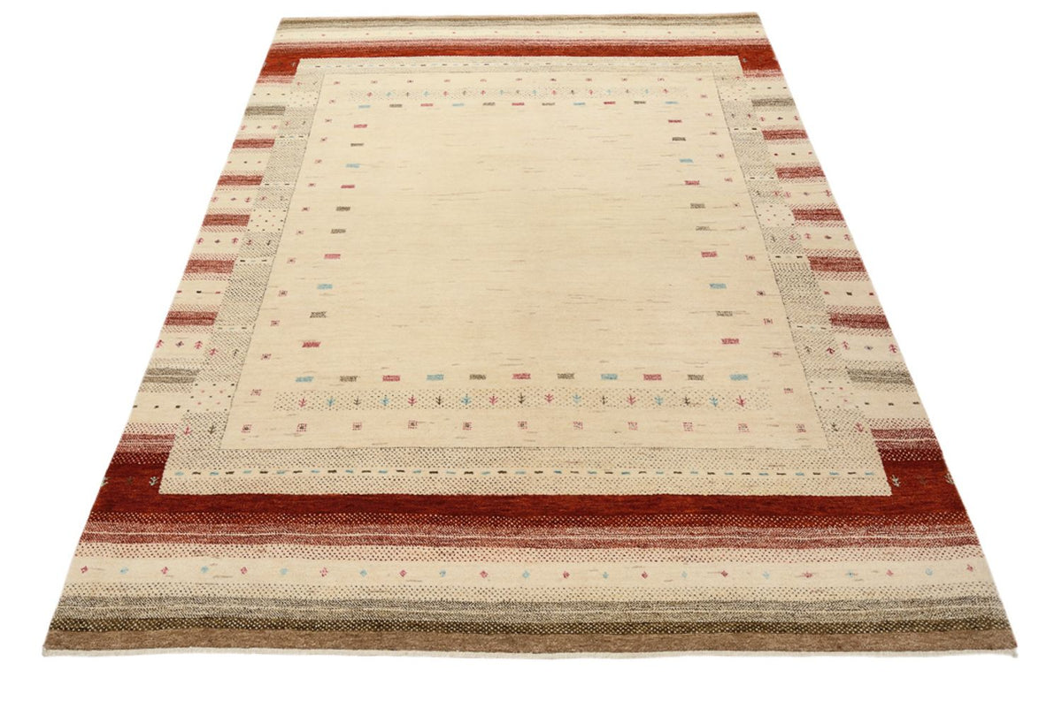 Gabbeh-tæppe - Loribaft Indus - 205 x 152 cm - lys beige