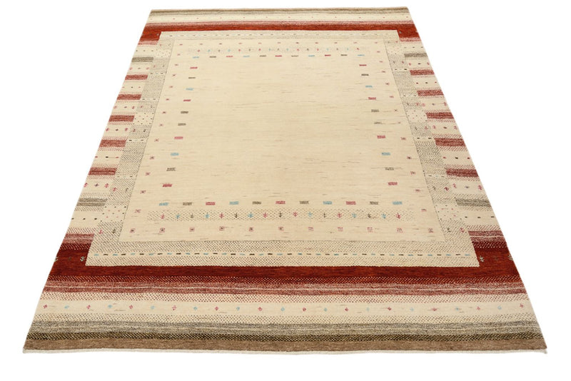 Gabbeh-tæppe - Loribaft Indus - 205 x 152 cm - lys beige