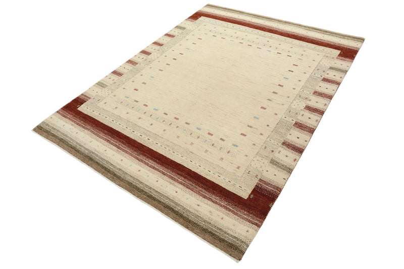 Gabbeh-tæppe - Loribaft Indus - 205 x 152 cm - lys beige