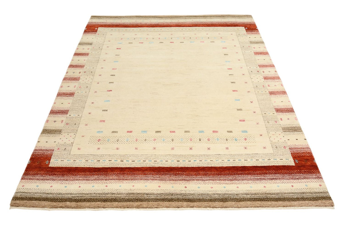 Gabbeh-tæppe - Loribaft Indus - 198 x 156 cm - lys beige