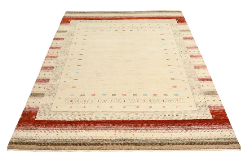 Gabbeh-tæppe - Loribaft Indus - 198 x 156 cm - lys beige