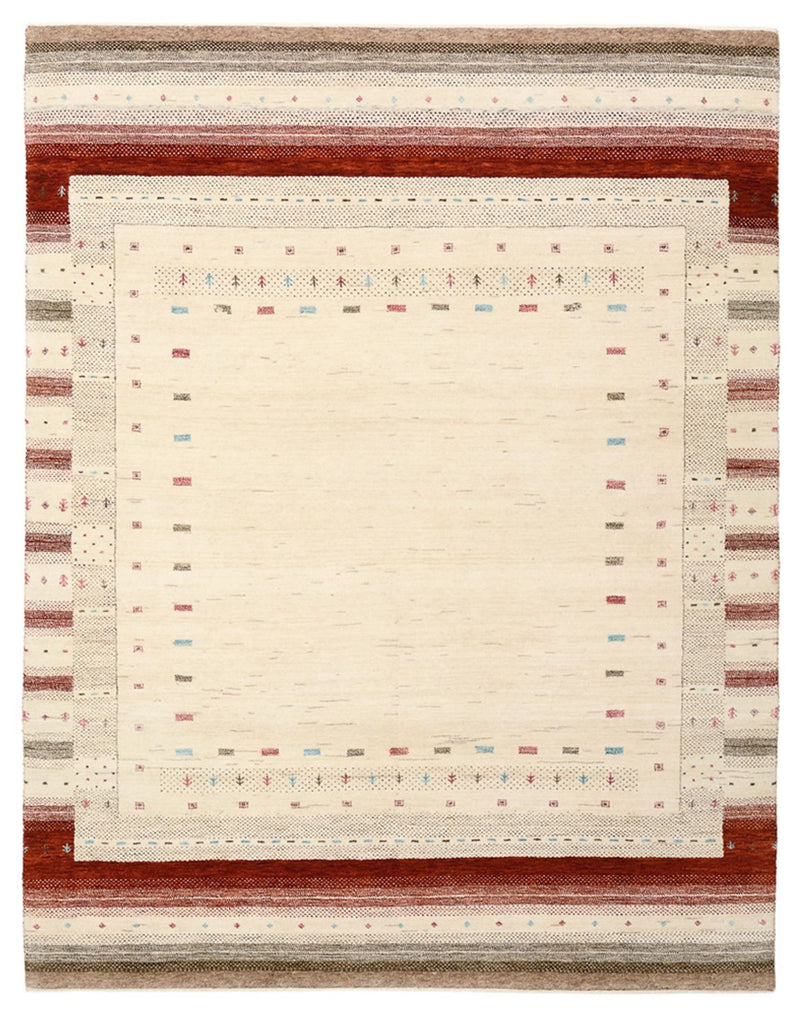 Gabbeh-tæppe - Loribaft Indus - 194 x 154 cm - lys beige