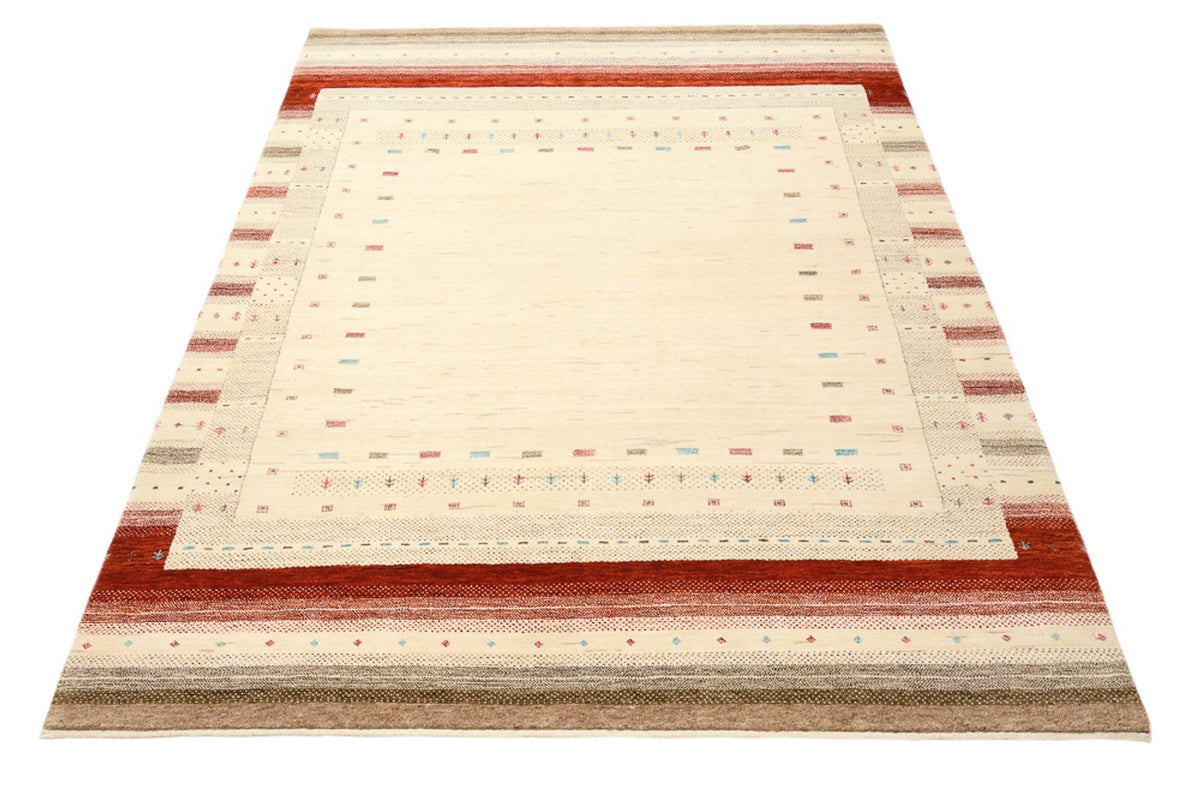 Gabbeh-tæppe - Loribaft Indus - 194 x 154 cm - lys beige
