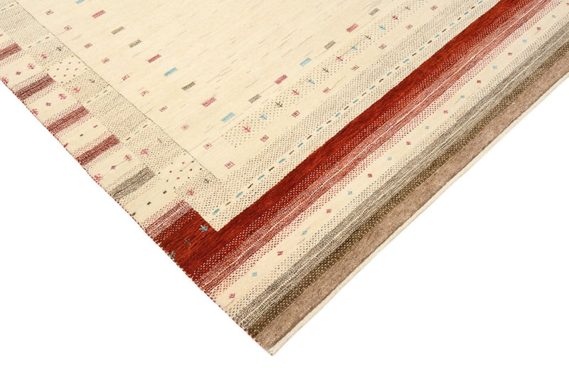 Gabbeh-tæppe - Loribaft Indus - 194 x 154 cm - lys beige
