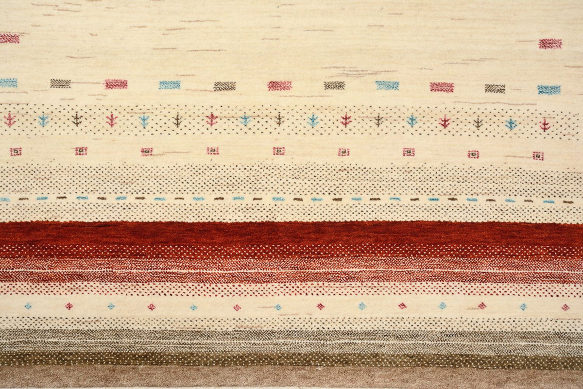 Gabbeh-tæppe - Loribaft Indus - 194 x 154 cm - lys beige