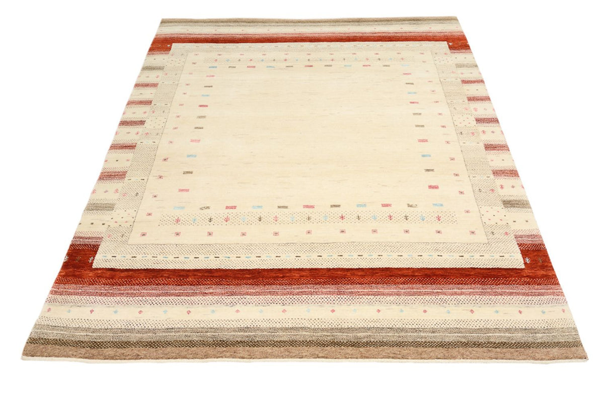 Gabbeh-tæppe - Loribaft Indus - 194 x 154 cm - lys beige