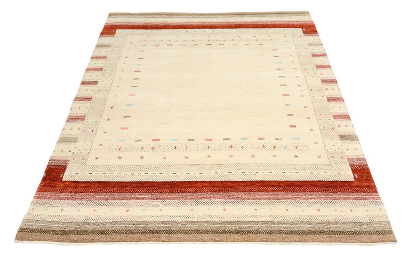 Gabbeh-tæppe - Loribaft Indus - 194 x 154 cm - lys beige