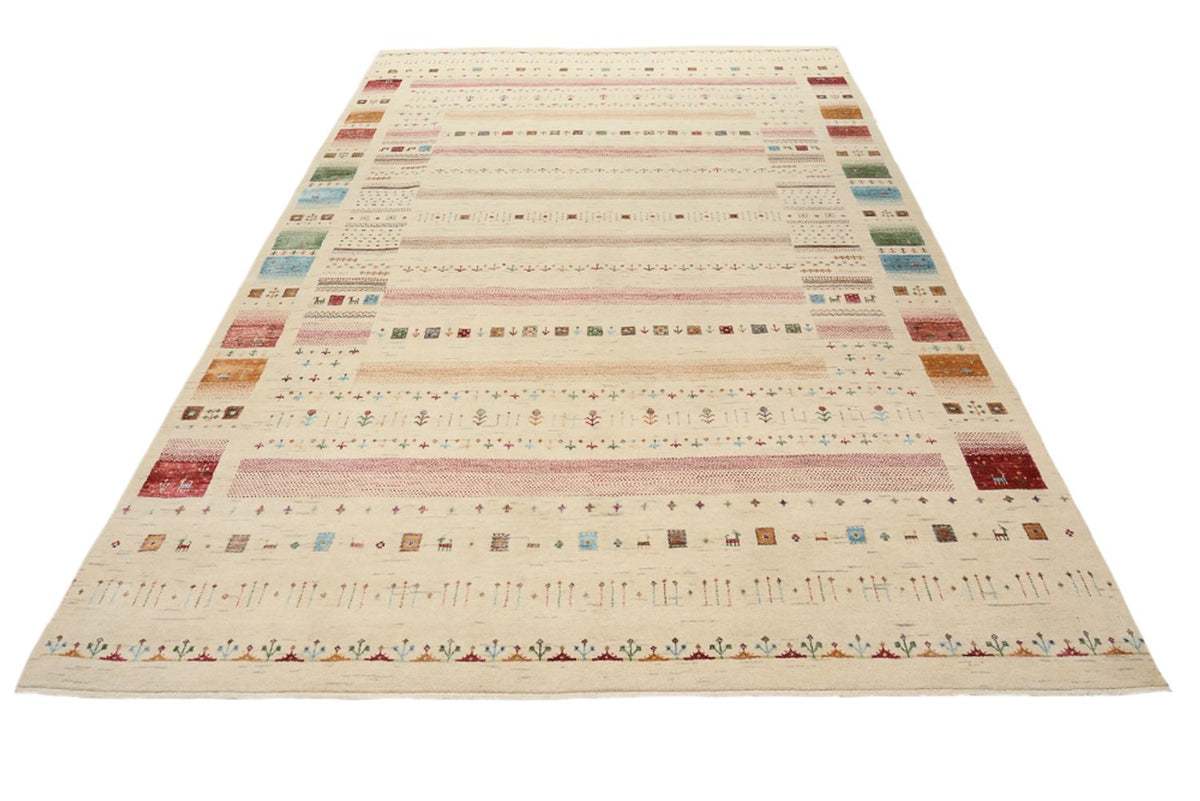 Gabbeh-tæppe - Loribaft Indus - 304 x 203 cm - lys beige