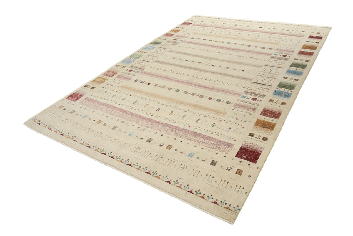 Gabbeh-tæppe - Loribaft Indus - 304 x 203 cm - lys beige