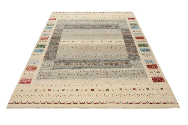 Gabbeh-tæppe - Loribaft Indus - 244 x 177 cm - lys beige
