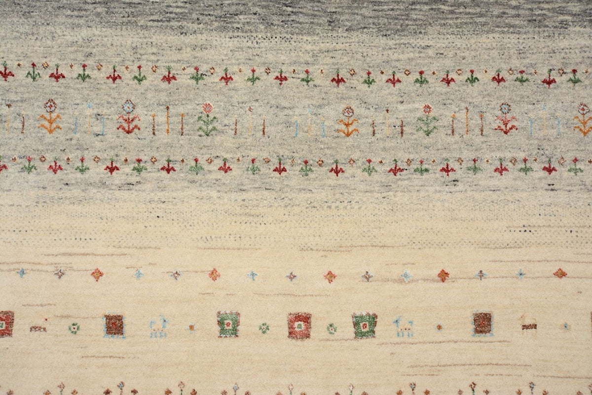 Gabbeh-tæppe - Loribaft Indus - 351 x 248 cm - lys beige