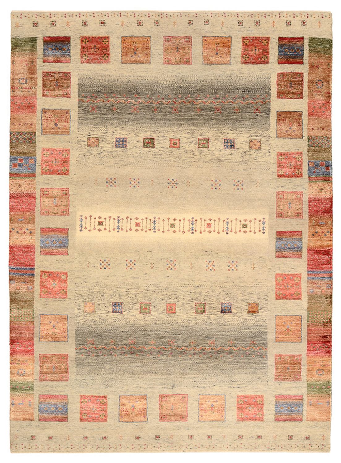 Gabbeh-tæppe - Loribaft Indus - 241 x 176 cm - flerfarvet