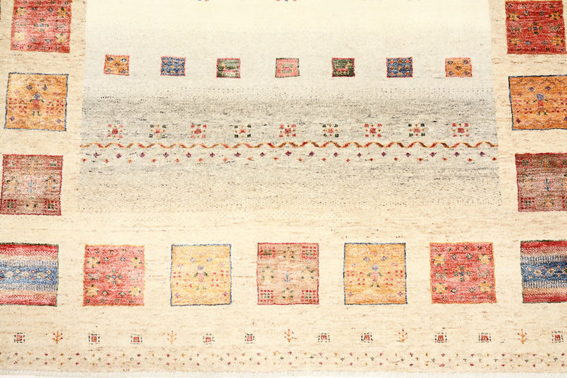 Gabbeh-tæppe - Loribaft Indus - 204 x 156 cm - flerfarvet