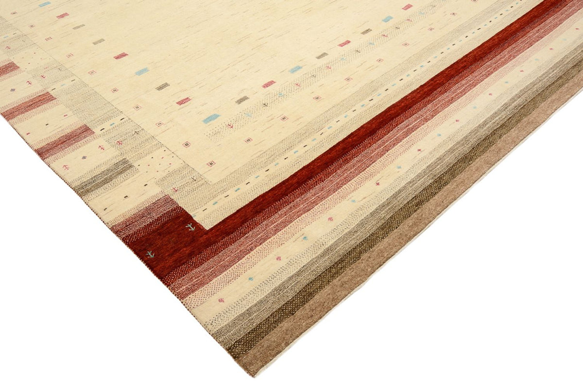 Gabbeh-tæppe - Loribaft Indus - 349 x 251 cm - lys beige