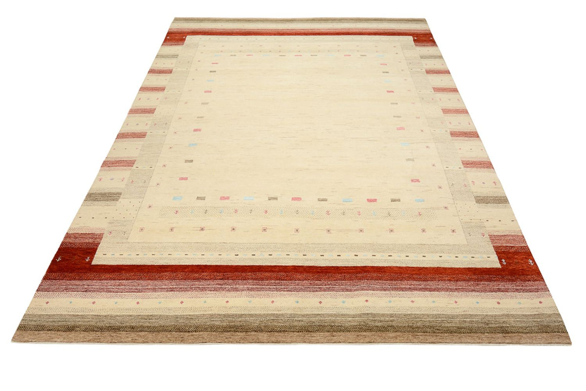 Gabbeh-tæppe - Loribaft Indus - 349 x 251 cm - lys beige