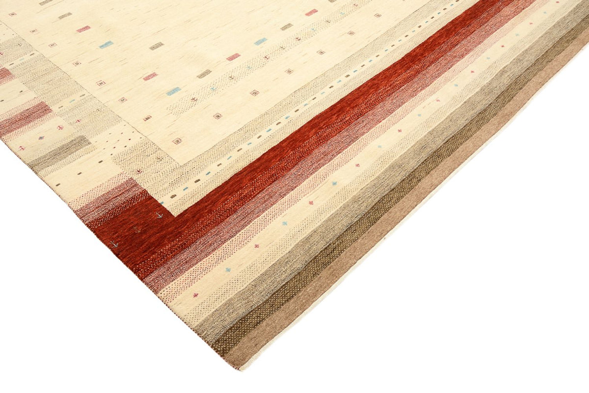Gabbeh-tæppe - Loribaft Indus - 342 x 254 cm - lys beige