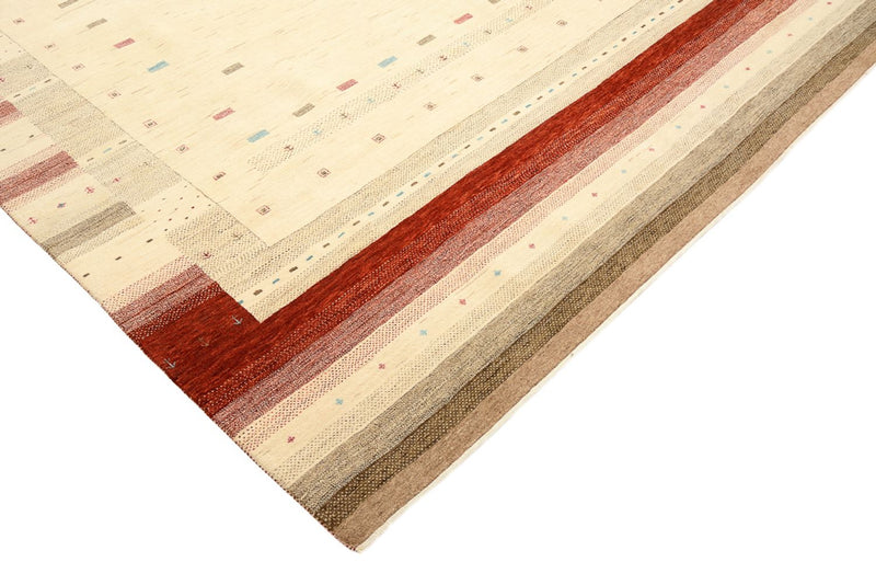 Gabbeh-tæppe - Loribaft Indus - 342 x 254 cm - lys beige
