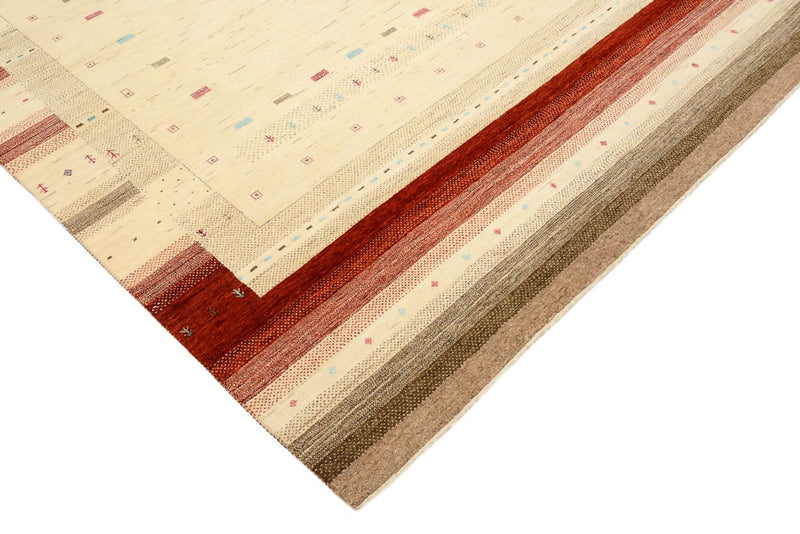 Gabbeh-tæppe - Loribaft Indus - 304 x 205 cm - lys beige