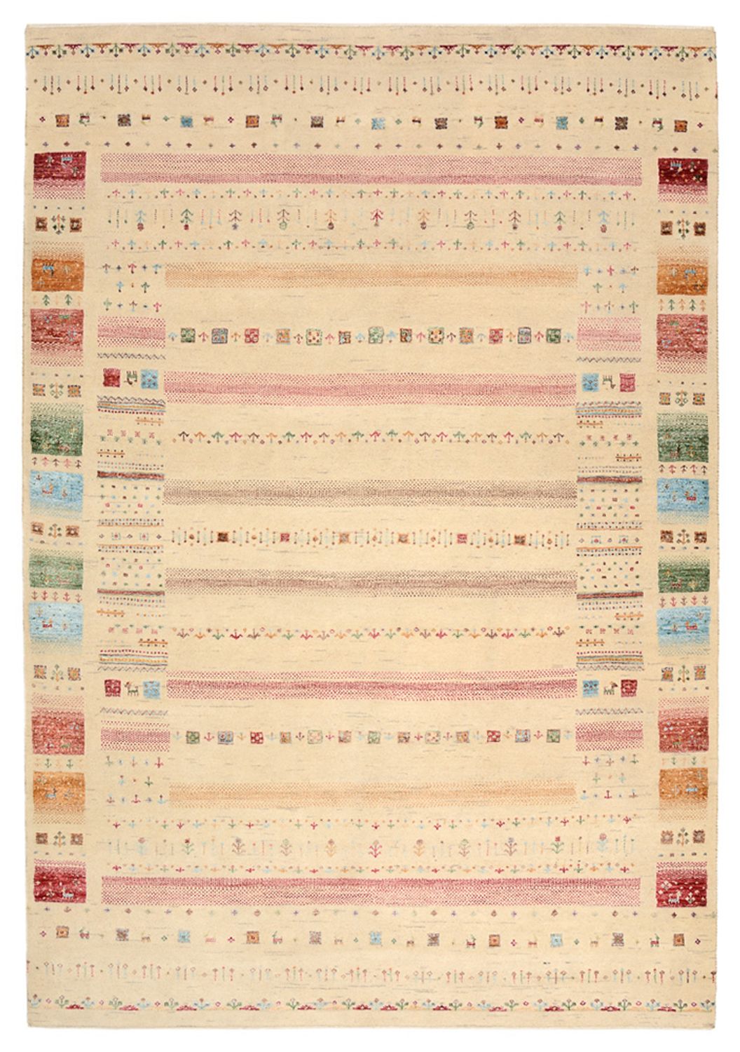 Gabbeh-tæppe - Loribaft Indus - 246 x 171 cm - flerfarvet