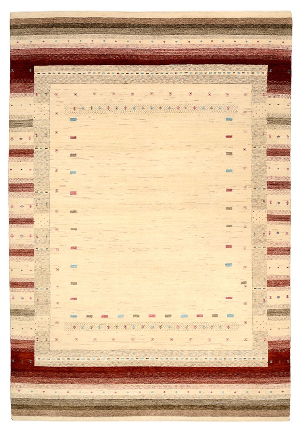 Gabbeh-tæppe - Loribaft Indus - 296 x 203 cm - lys beige
