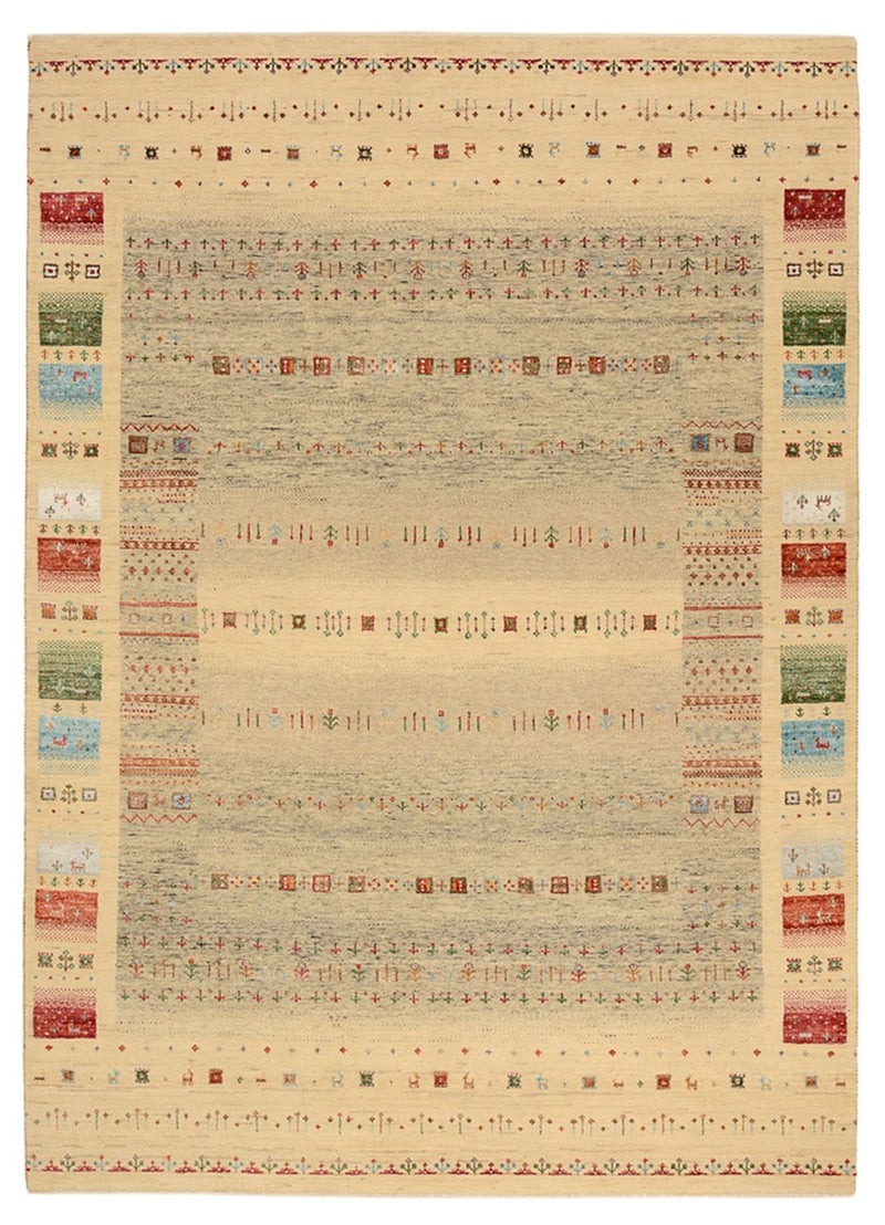 Gabbeh-tæppe - Loribaft Indus - 241 x 172 cm - mørk beige