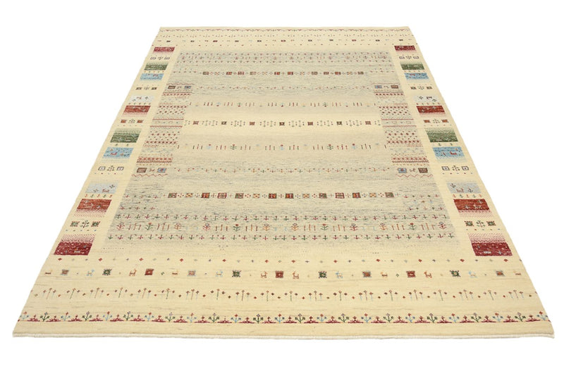 Gabbeh-tæppe - Loribaft Indus - 241 x 172 cm - mørk beige