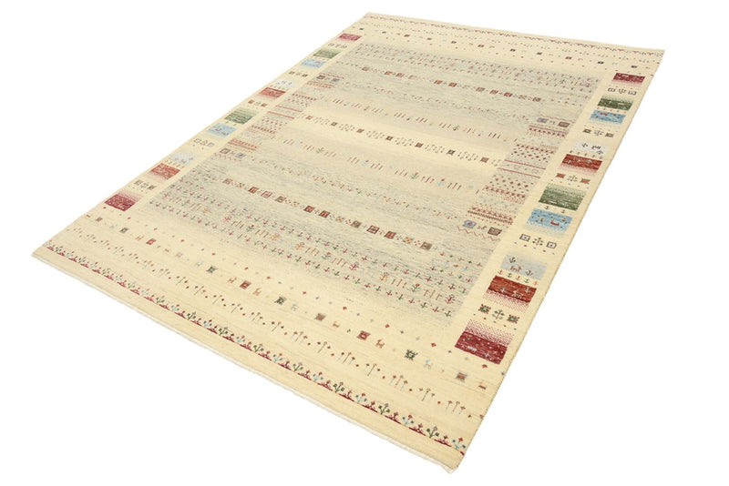 Gabbeh-tæppe - Loribaft Indus - 241 x 172 cm - mørk beige