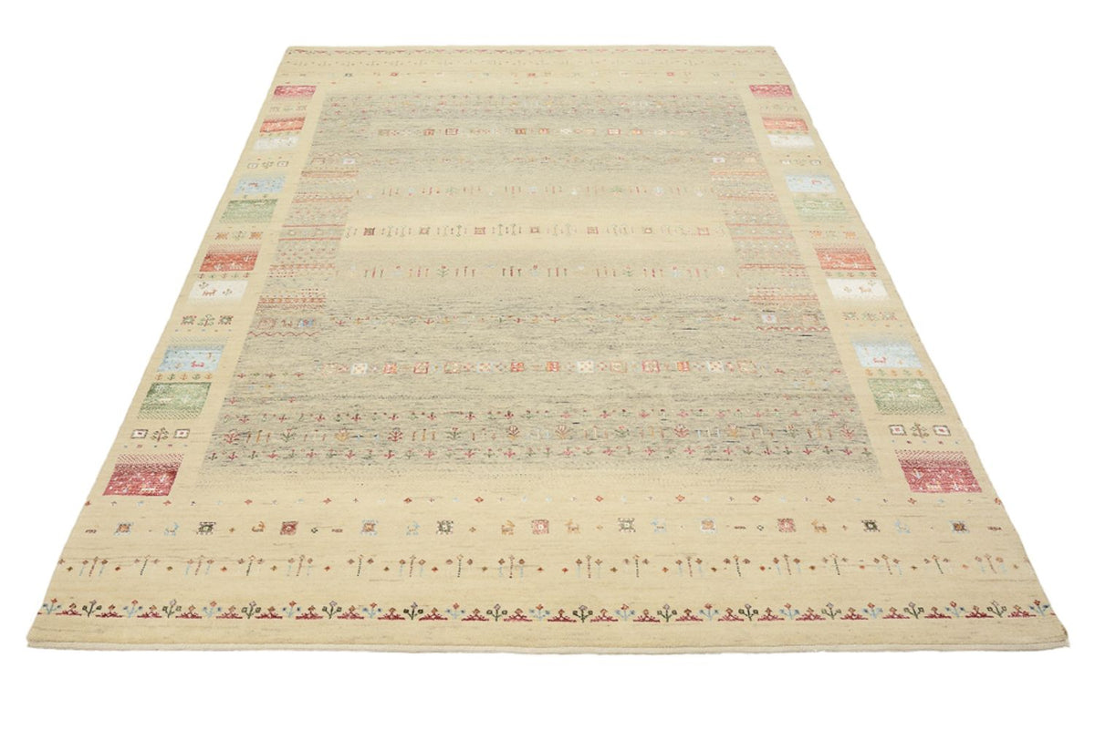 Gabbeh-tæppe - Loribaft Indus - 241 x 172 cm - mørk beige