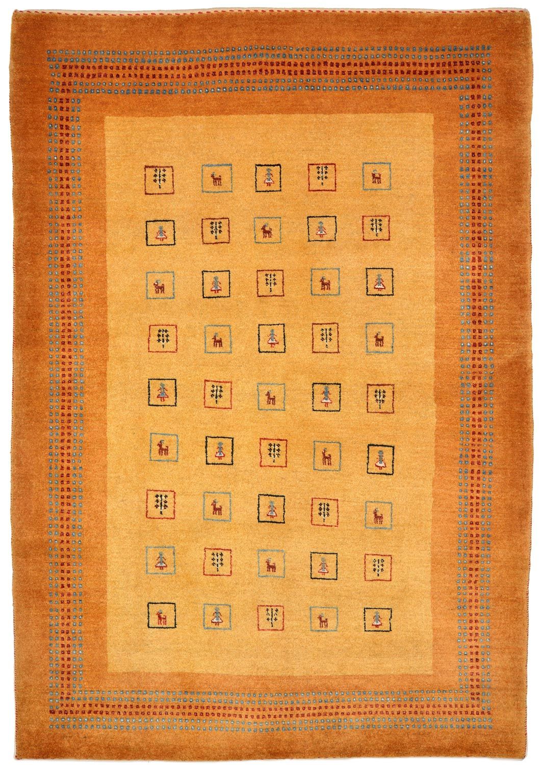 Gabbeh Tæppe - Loribaft Persisk - 170 x 114 cm - gul