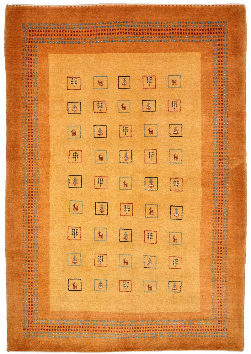 Gabbeh Tæppe - Loribaft Persisk - 170 x 114 cm - gul