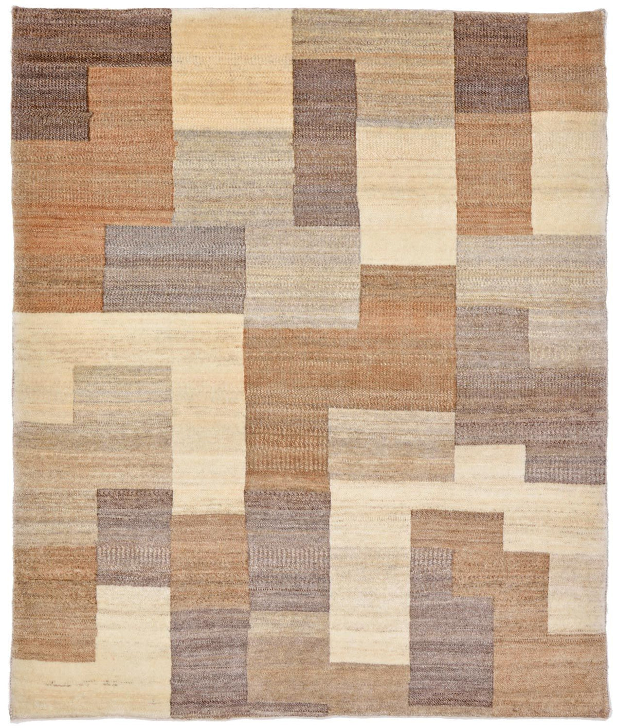 Gabbeh Tæppe - Loribaft Persisk - 146 x 122 cm - lys brun