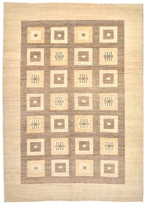 Gabbeh Tæppe - Loribaft Persisk - 384 x 265 cm - lys brun