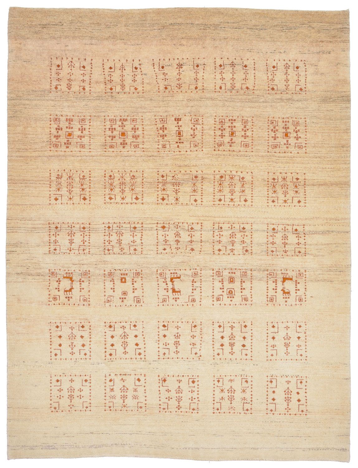 Gabbeh Tæppe - Loribaft Persisk - 198 x 148 cm - natur