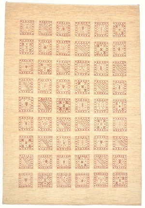 Gabbeh Tæppe - Loribaft Persisk - 211 x 141 cm - beige