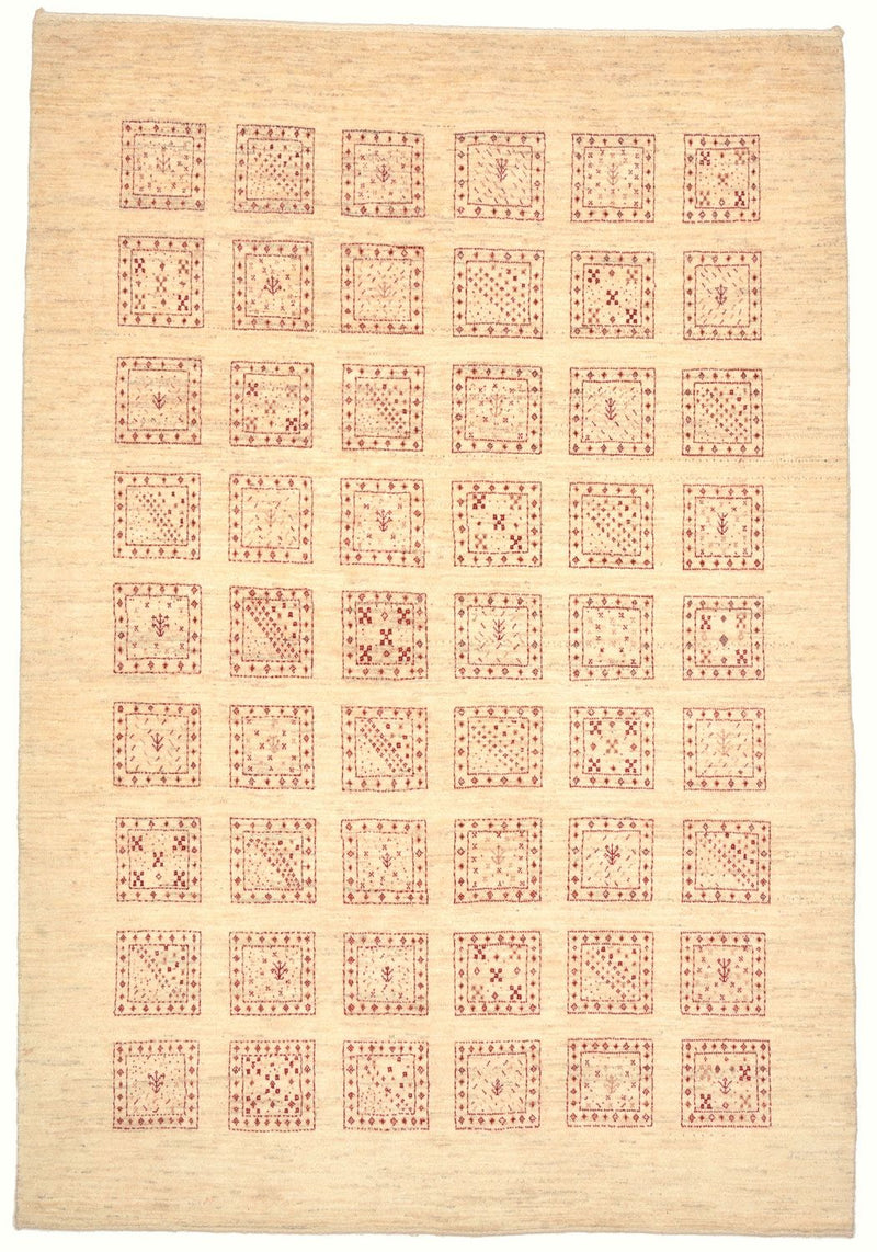 Gabbeh Tæppe - Loribaft Persisk - 211 x 141 cm - beige