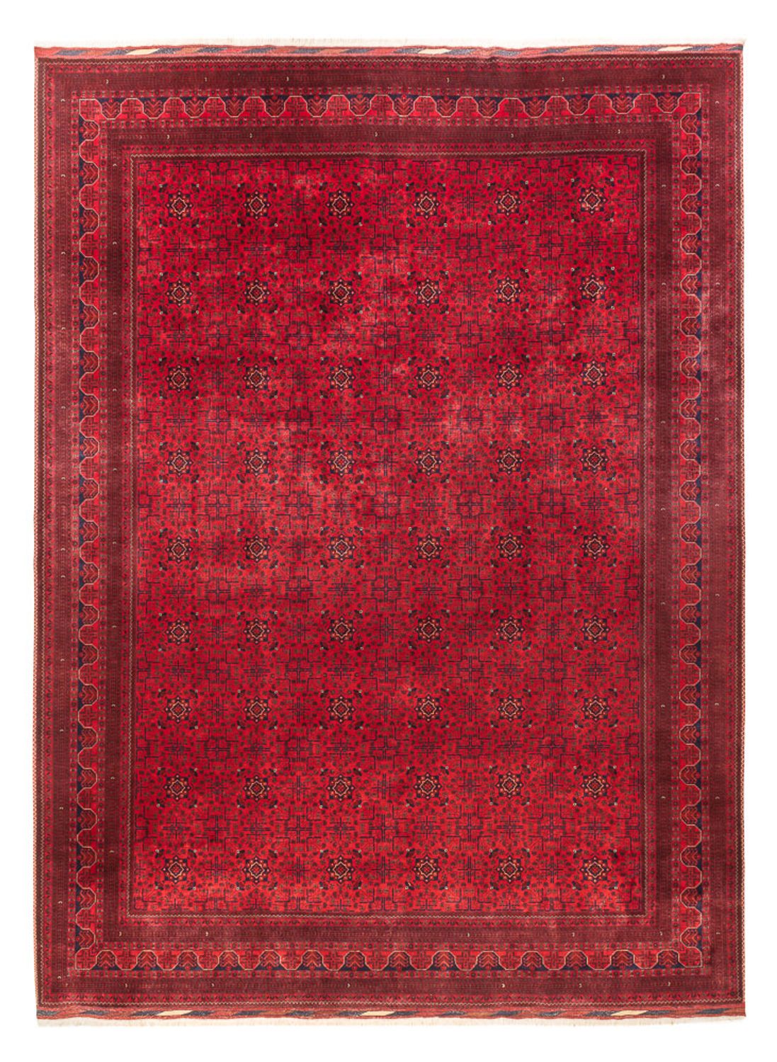 Afghansk tæppe - 404 x 298 cm - rød