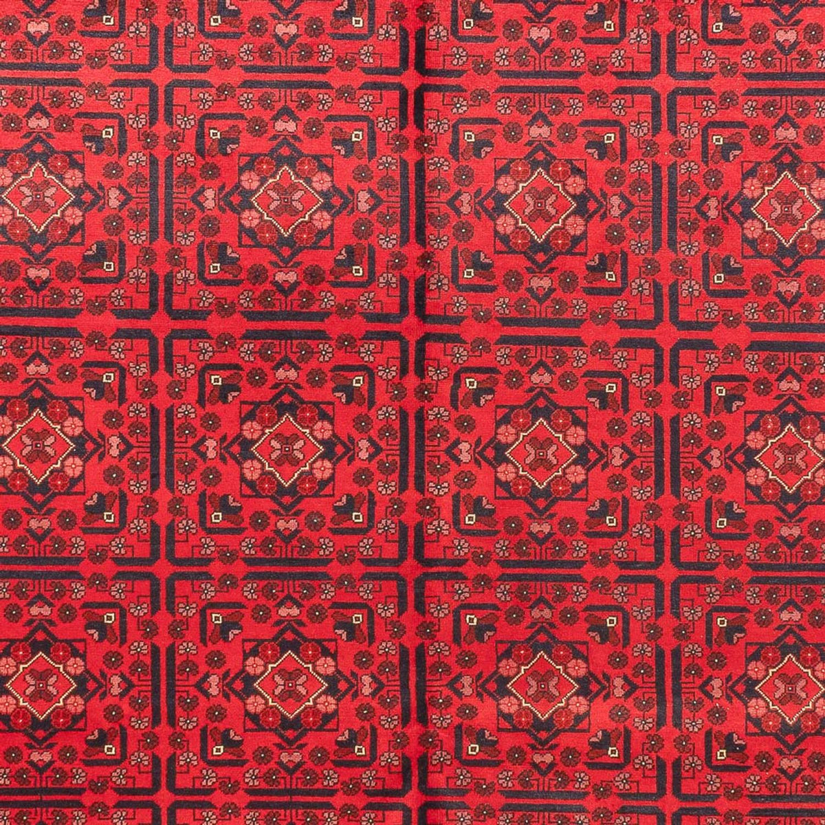 Afghansk tæppe - Kunduz - 366 x 297 cm - rød