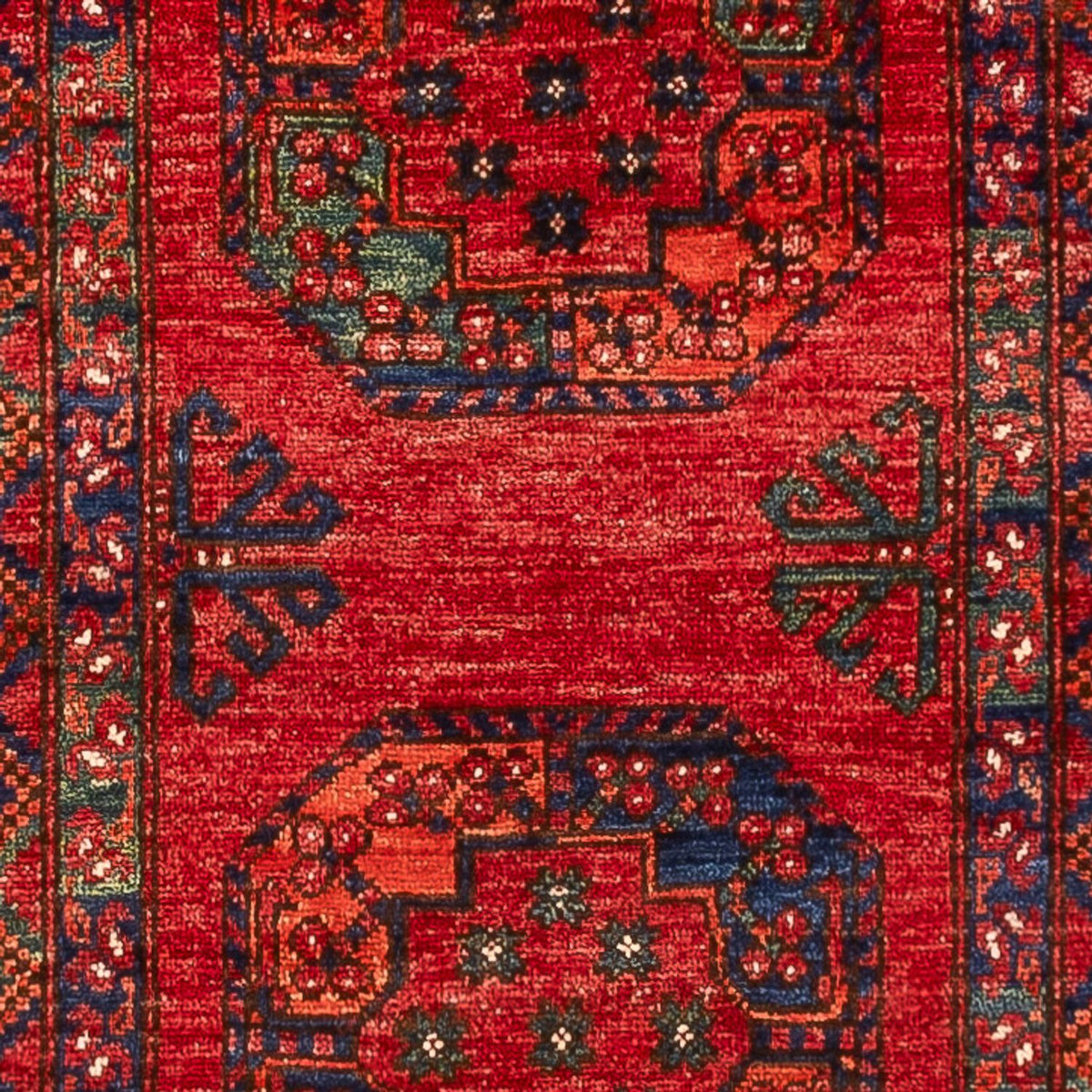 Løber Afghansk tæppe - 395 x 77 cm - rød