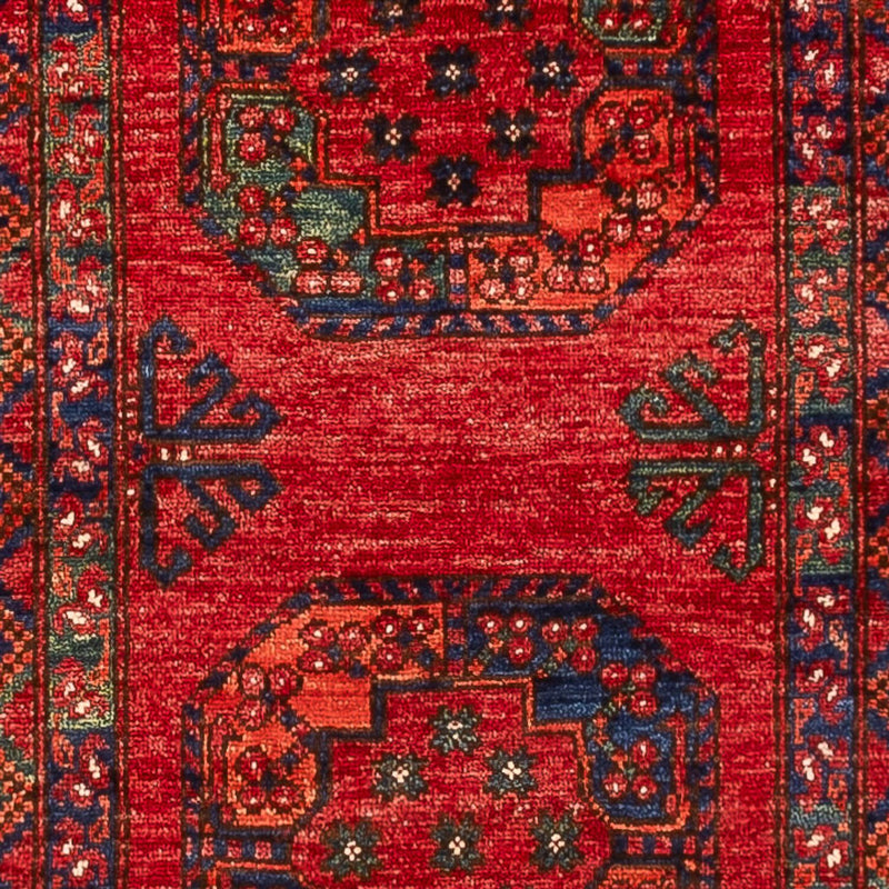 Løber Afghansk tæppe - 395 x 77 cm - rød