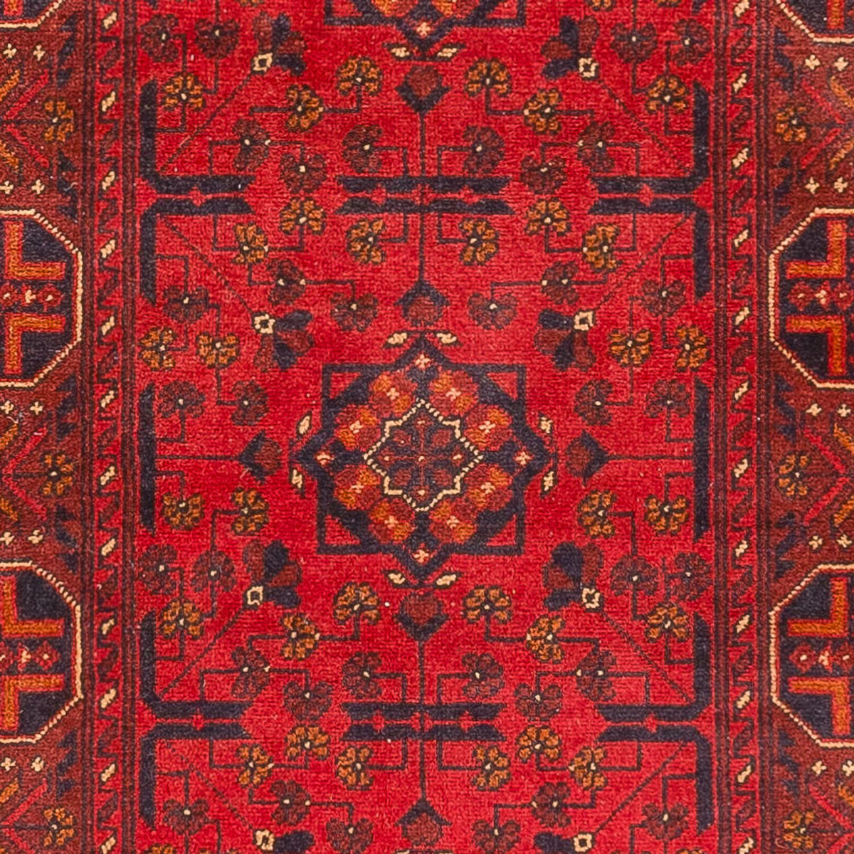 Løber Afghansk tæppe - Kunduz - 395 x 80 cm - rød