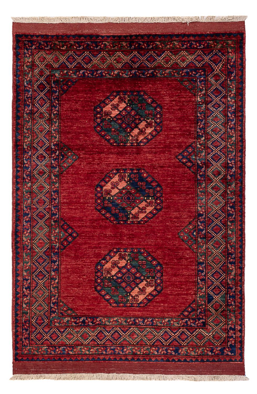 Afghansk tæppe - 179 x 124 cm - rød