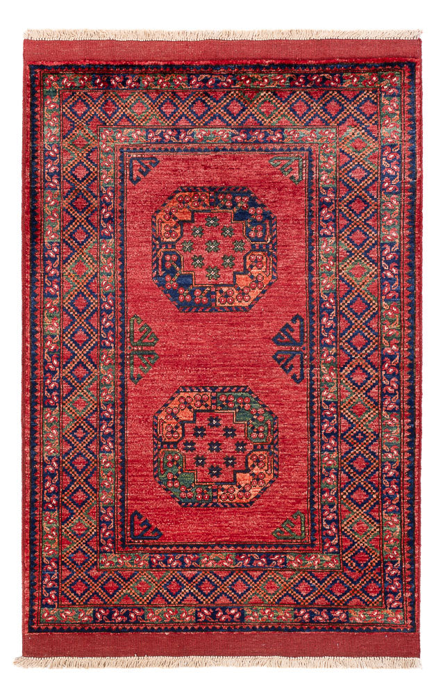 Afghansk tæppe - 151 x 104 cm - rød