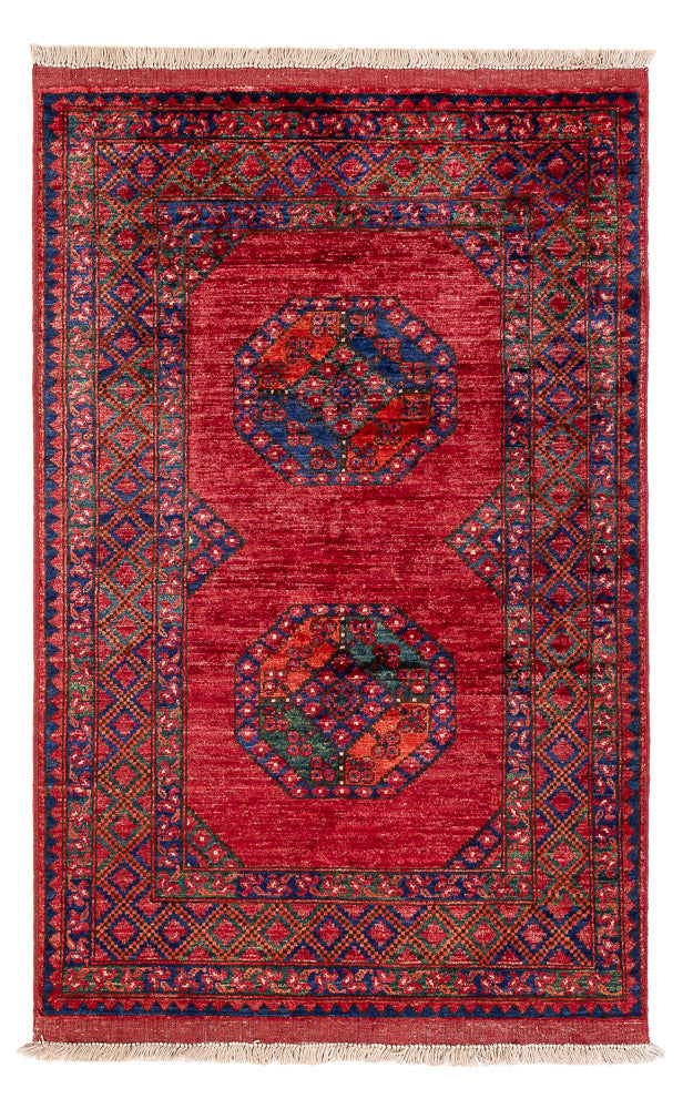 Afghansk tæppe - 155 x 100 cm - rød