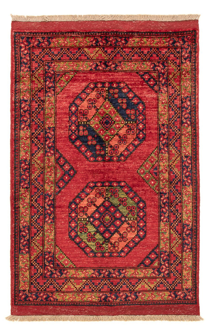 Afghansk tæppe - 123 x 82 cm - rød