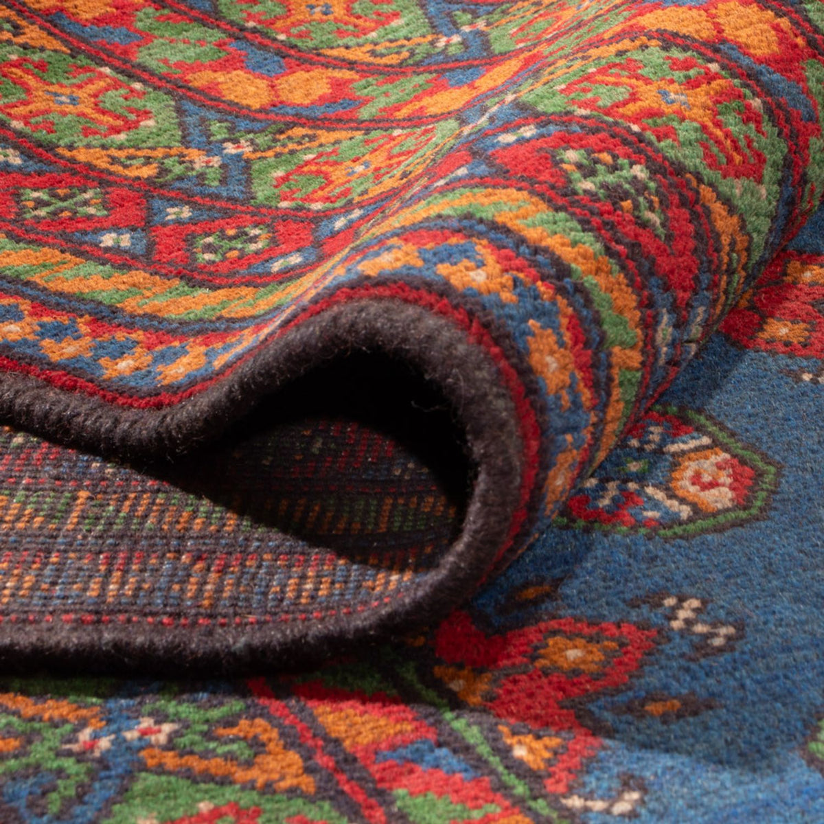 Afghansk tæppe - Filpa - 392 x 300 cm - blå