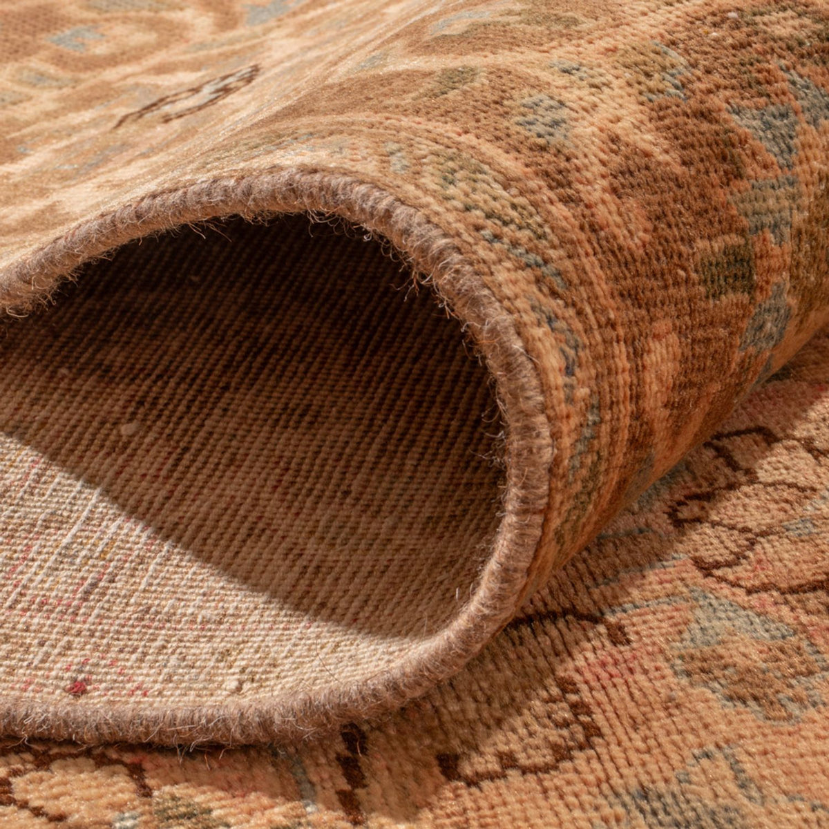 Vintage tæppe - 362 x 263 cm - mørk beige