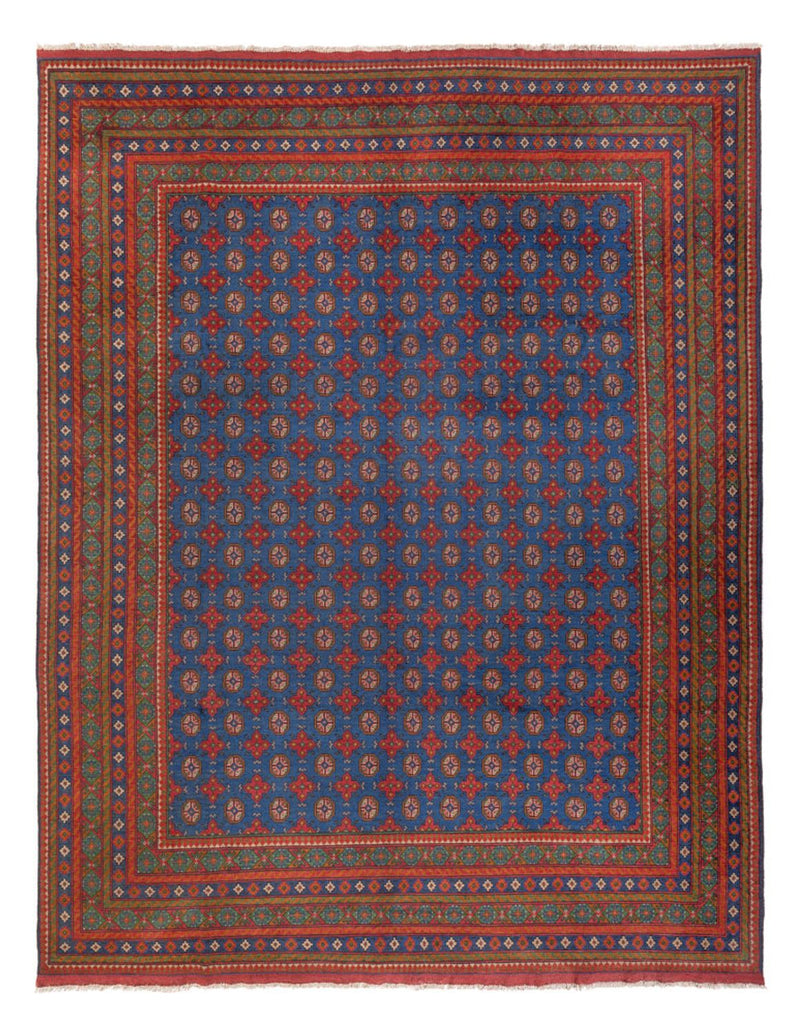 Afghansk tæppe - Filpa - 394 x 303 cm - blå