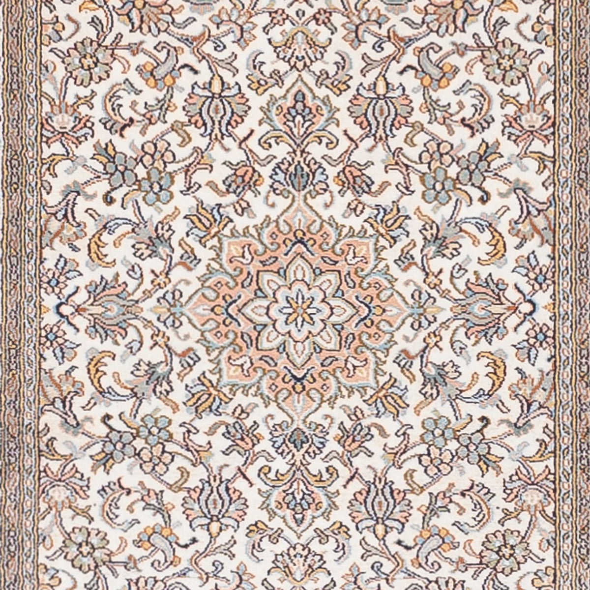 Løber Silketæppe - Kashmir Silk - 480 x 79 cm - mørk beige