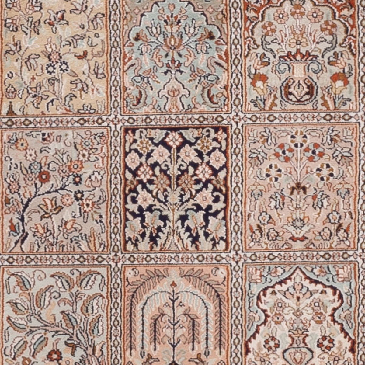 Løber Silketæppe - Kashmir Silk - 298 x 77 cm - mørk beige